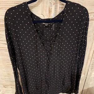 Billabong polkadot black shirt